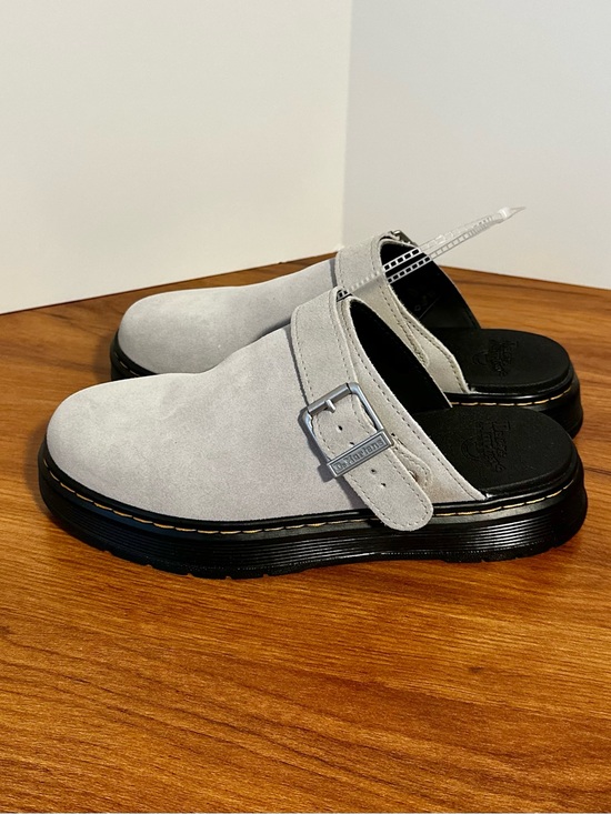 Dr. Martens Shoes - Dr Martens Brookline Suede Mule Mist Grey